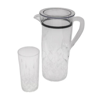 ACRYLIC HB GLASS DIAMOND CUT WATER SET 7 PC